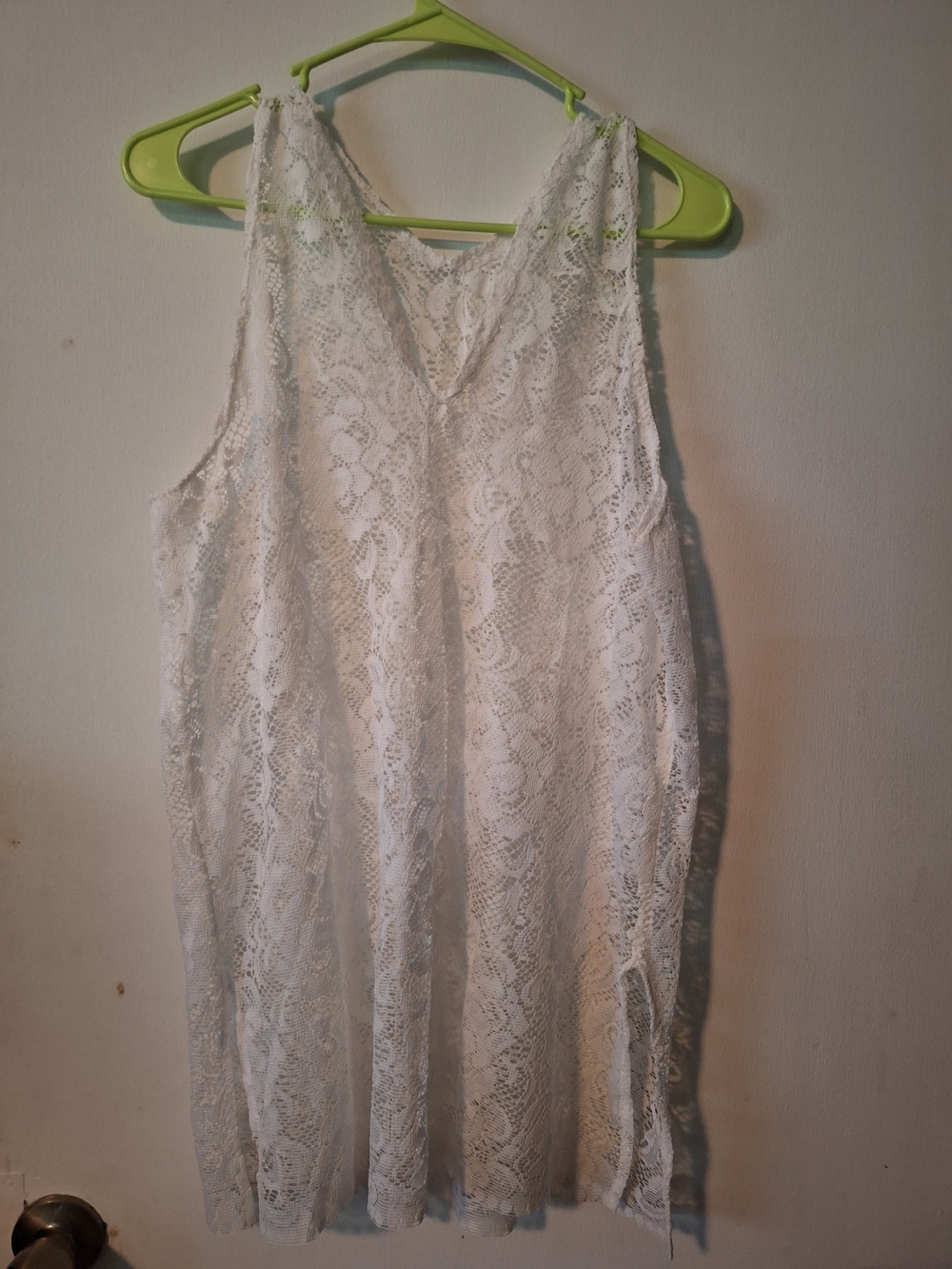 Source Unknown White Lace Sleeveless Tank Top